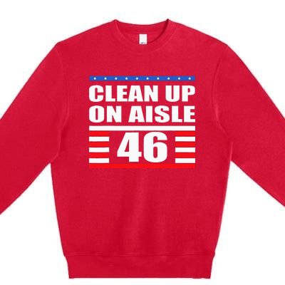 Clean Up On Aisle 46 Impeach Biden 8646 Resign Premium Crewneck Sweatshirt