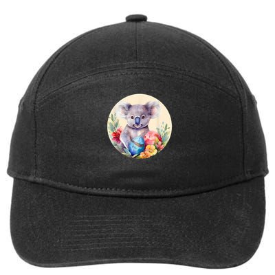 Charming Unique Original Easter Egg Koala Art 7-Panel Snapback Hat