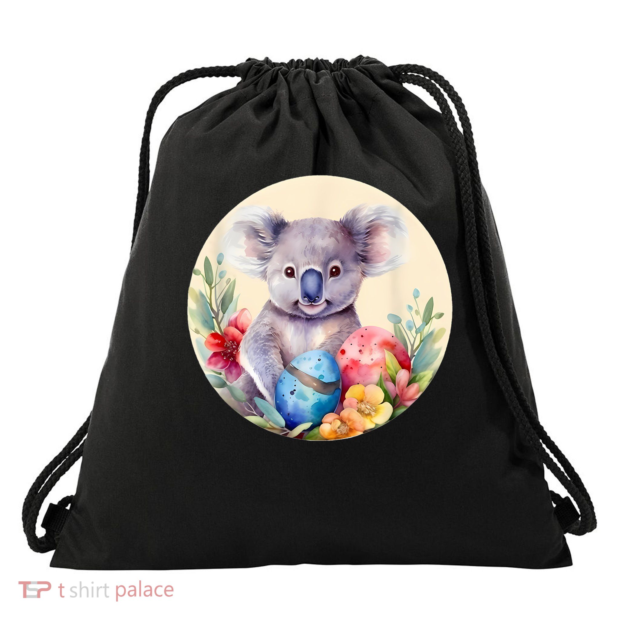 Charming Unique Original Easter Egg Koala Art Drawstring Bag