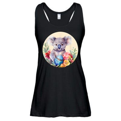 Charming Unique Original Easter Egg Koala Art Ladies Essential Flowy Tank