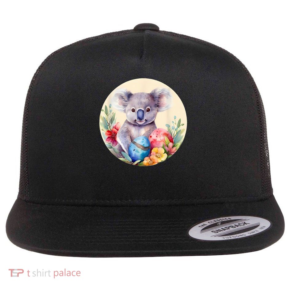 Charming Unique Original Easter Egg Koala Art Flatbill Hat