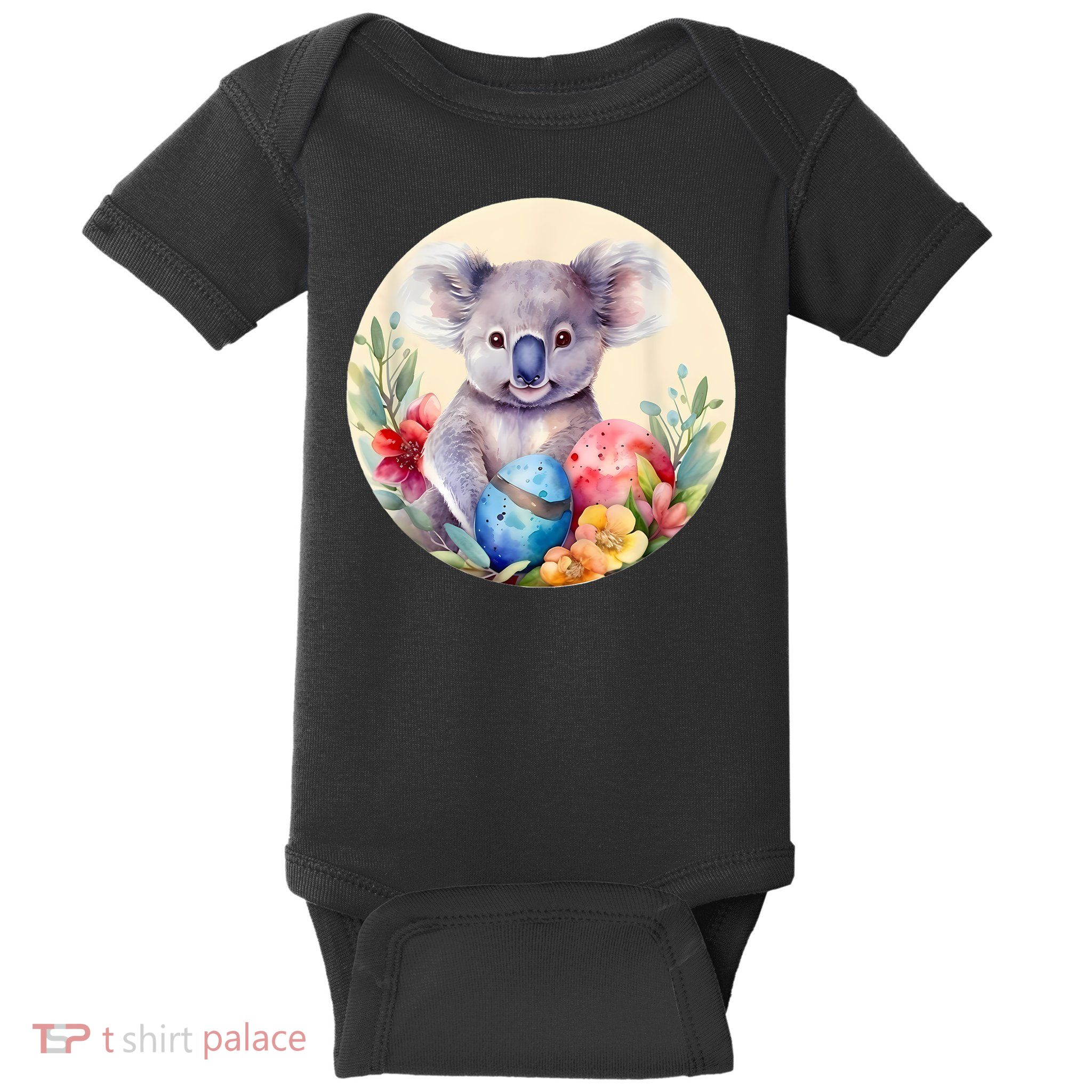 Charming Unique Original Easter Egg Koala Art Baby Bodysuit