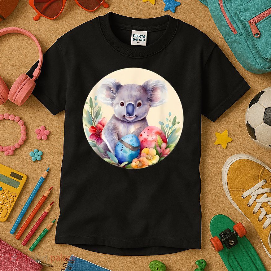 Charming Unique Original Easter Egg Koala Art Kids T-Shirt