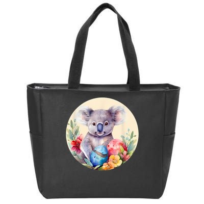 Charming Unique Original Easter Egg Koala Art Zip Tote Bag