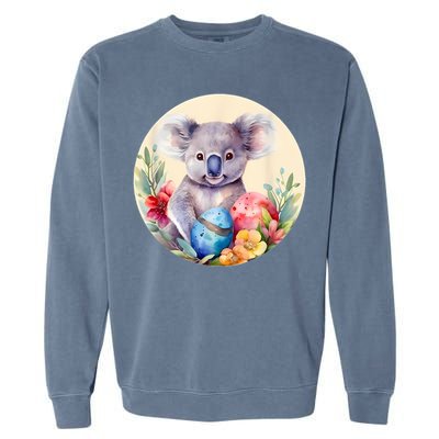 Charming Unique Original Easter Egg Koala Art Garment-Dyed Sweatshirt