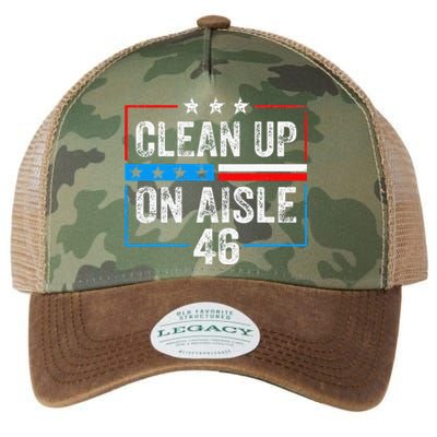 Clean Up On Aisle 46 Impeach Biden Political US America Flag  Legacy Tie Dye Trucker Hat