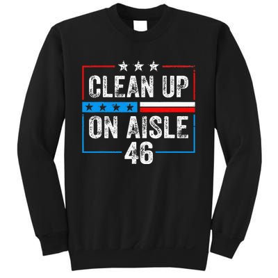 Clean Up On Aisle 46 Impeach Biden Political US America Flag  Sweatshirt