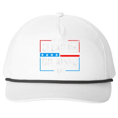 Clean Up On Aisle 46 Impeach Biden Political US America Flag  Snapback Five-Panel Rope Hat