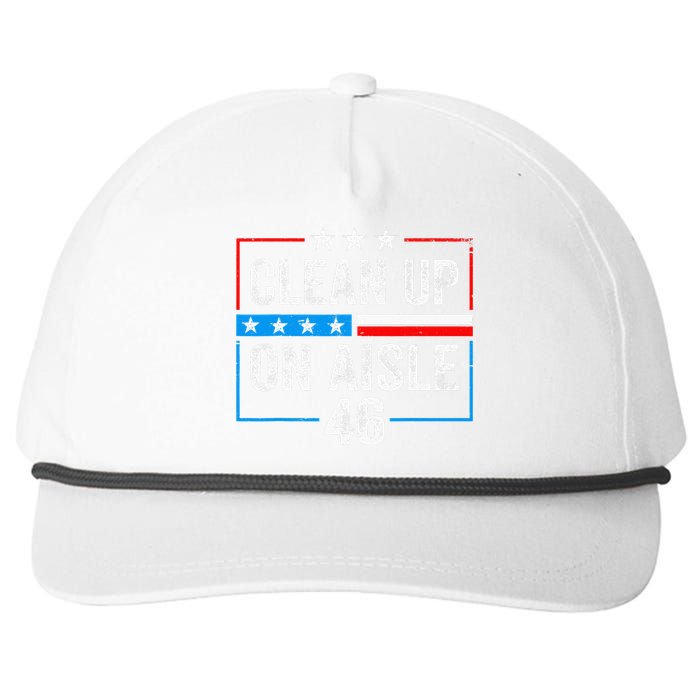 Clean Up On Aisle 46 Impeach Biden Political US America Flag  Snapback Five-Panel Rope Hat