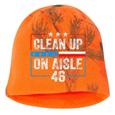 Clean Up On Aisle 46 Impeach Biden Political US America Flag  Kati - Camo Knit Beanie