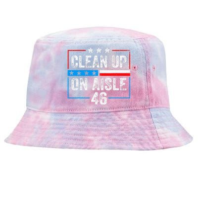 Clean Up On Aisle 46 Impeach Biden Political US America Flag  Tie-Dyed Bucket Hat