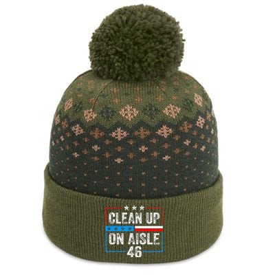 Clean Up On Aisle 46 Impeach Biden Political US America Flag  The Baniff Cuffed Pom Beanie