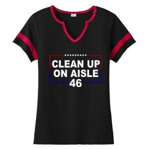 Clean Up On Aisle 46 Anti Biden Ladies Halftime Notch Neck Tee