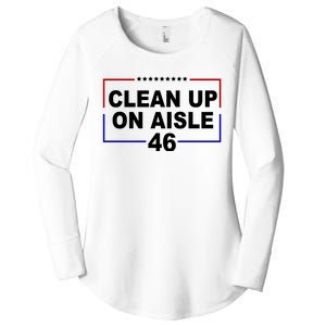 Clean Up On Aisle 46 Anti Biden Women's Perfect Tri Tunic Long Sleeve Shirt