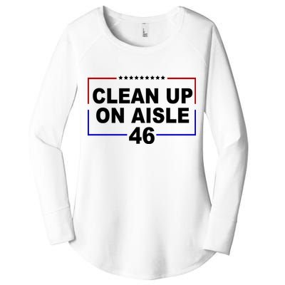 Clean Up On Aisle 46 Anti Biden Women's Perfect Tri Tunic Long Sleeve Shirt