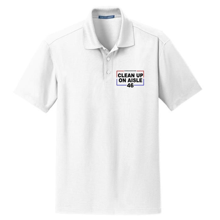 Clean Up On Aisle 46 Anti Biden Dry Zone Grid Polo