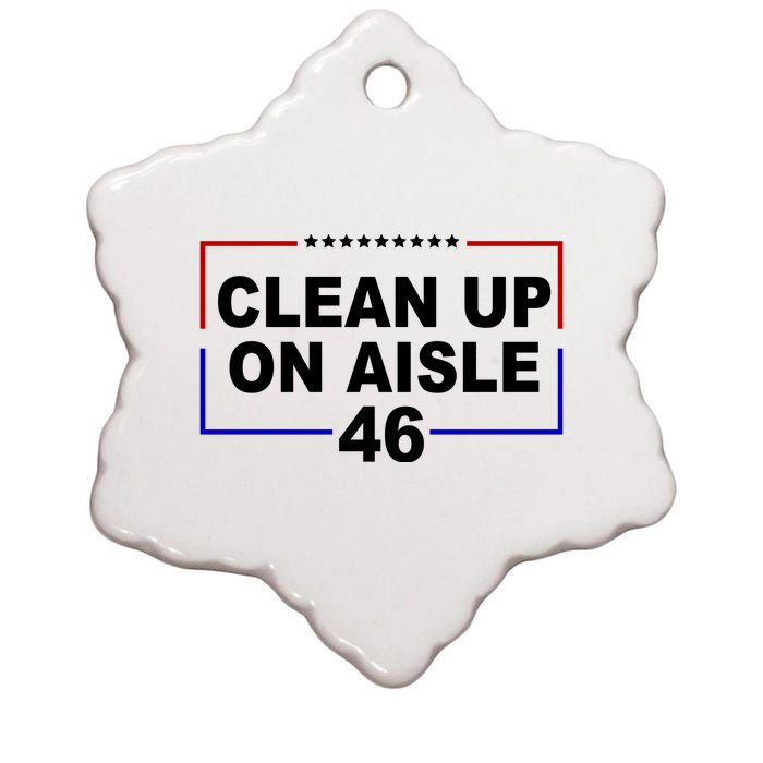 Clean Up On Aisle 46 Anti Biden Ceramic Star Ornament