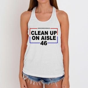 Clean Up On Aisle 46 Anti Biden Women's Knotted Racerback Tank