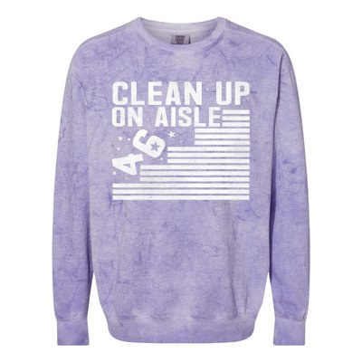 Clean Up On Aisle 46 Impeach Biden Sarcastic Anti Biden 86 46 Colorblast Crewneck Sweatshirt