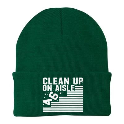 Clean Up On Aisle 46 Impeach Biden Sarcastic Anti Biden 86 46 Knit Cap Winter Beanie