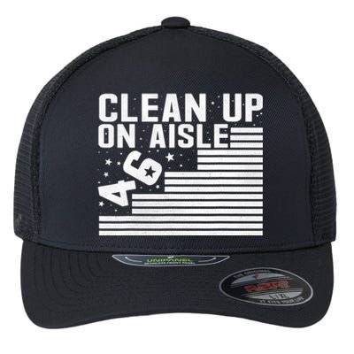 Clean Up On Aisle 46 Impeach Biden Sarcastic Anti Biden 86 46 Flexfit Unipanel Trucker Cap