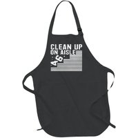 Clean Up On Aisle 46 Impeach Biden Sarcastic Anti Biden 86 46 Full-Length Apron With Pockets