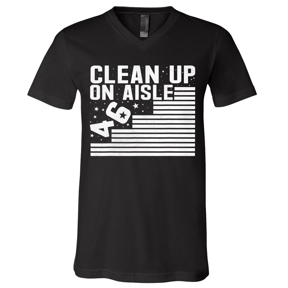 Clean Up On Aisle 46 Impeach Biden Sarcastic Anti Biden 86 46 V-Neck T-Shirt