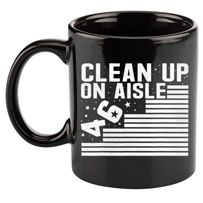 Clean Up On Aisle 46 Impeach Biden Sarcastic Anti Biden 86 46 11oz C Handle Ceramic Mug