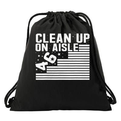 Clean Up On Aisle 46 Impeach Biden Sarcastic Anti Biden 86 46 Drawstring Bag