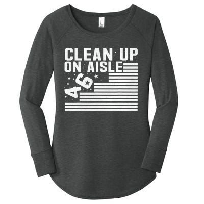 Clean Up On Aisle 46 Impeach Biden Sarcastic Anti Biden 86 46 Women's Perfect Tri Tunic Long Sleeve Shirt