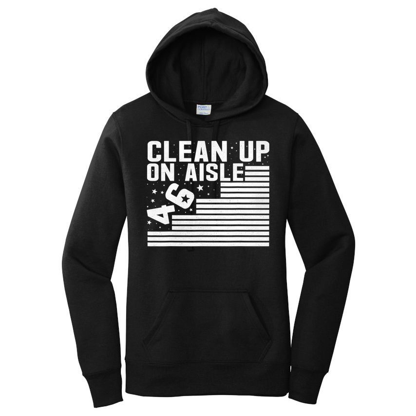 Clean Up On Aisle 46 Impeach Biden Sarcastic Anti Biden 86 46 Women's Pullover Hoodie