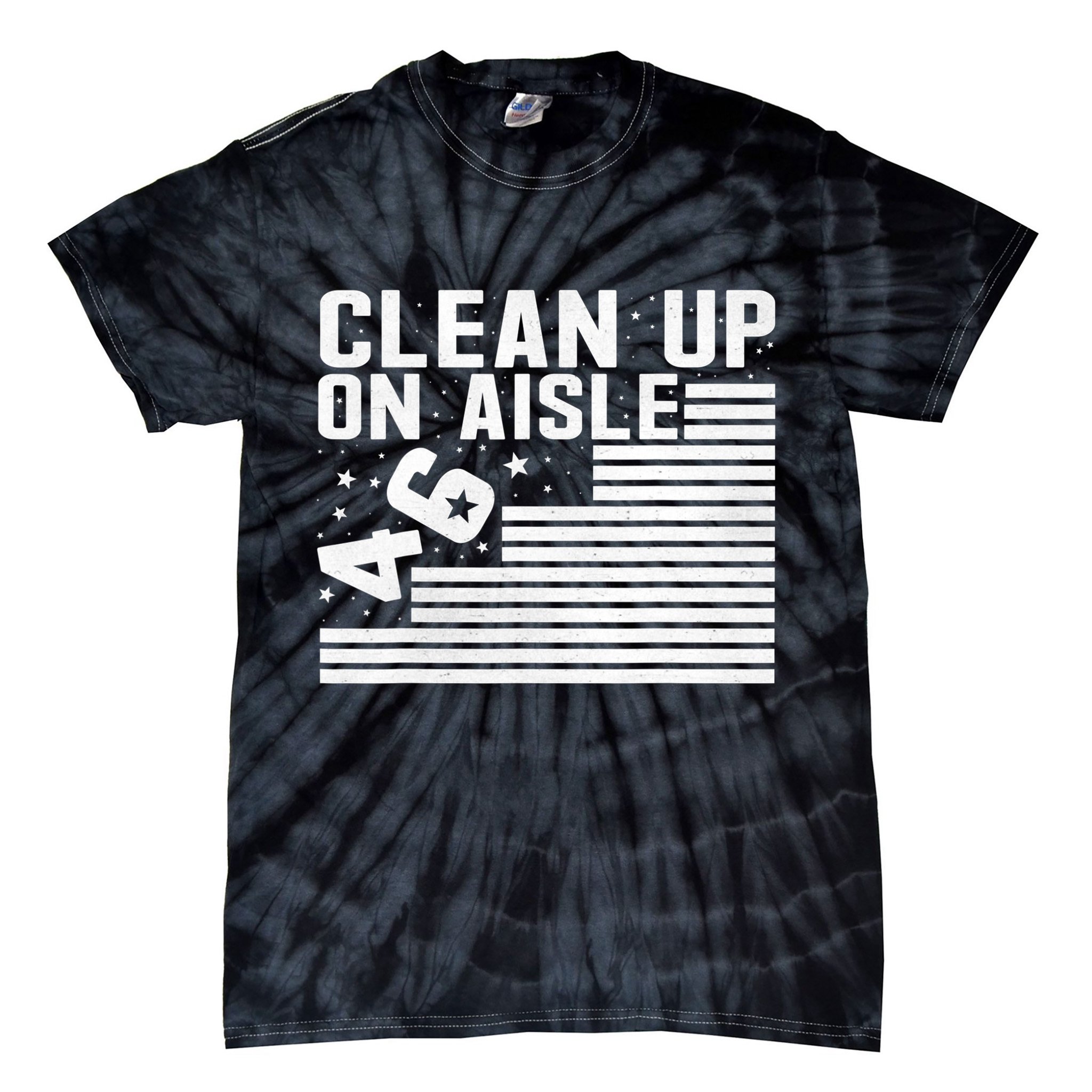 Clean Up On Aisle 46 Impeach Biden Sarcastic Anti Biden 86 46 Tie-Dye T-Shirt