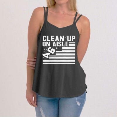 Clean Up On Aisle 46 Impeach Biden Sarcastic Anti Biden 86 46 Women's Strappy Tank