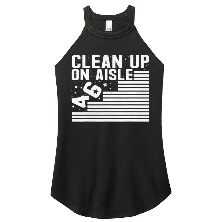 Clean Up On Aisle 46 Impeach Biden Sarcastic Anti Biden 86 46 Women's Perfect Tri Rocker Tank