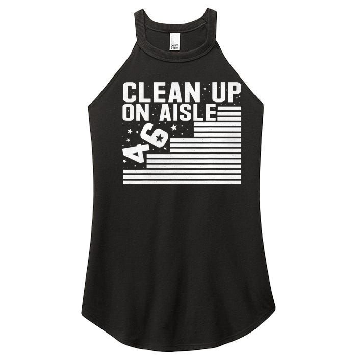 Clean Up On Aisle 46 Impeach Biden Sarcastic Anti Biden 86 46 Women's Perfect Tri Rocker Tank