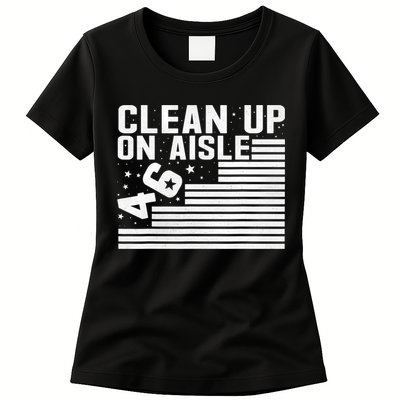Clean Up On Aisle 46 Impeach Biden Sarcastic Anti Biden 86 46 Womens T-Shirt