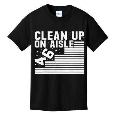 Clean Up On Aisle 46 Impeach Biden Sarcastic Anti Biden 86 46 Kids T-Shirt