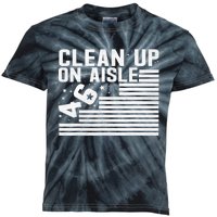 Clean Up On Aisle 46 Impeach Biden Sarcastic Anti Biden 86 46 Kids Tie-Dye T-Shirt