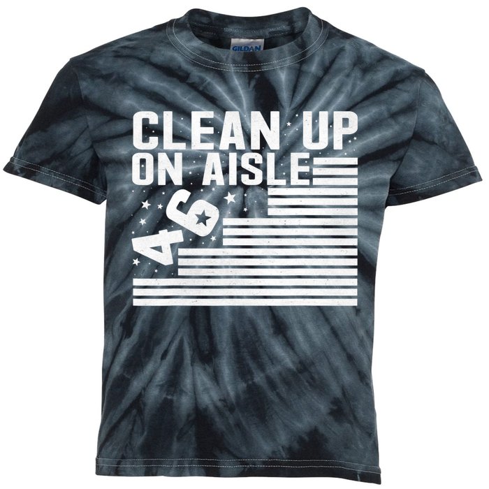 Clean Up On Aisle 46 Impeach Biden Sarcastic Anti Biden 86 46 Kids Tie-Dye T-Shirt