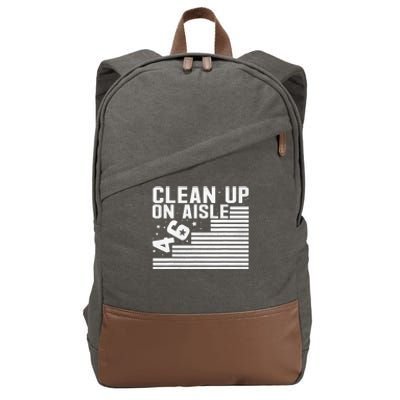 Clean Up On Aisle 46 Impeach Biden Sarcastic Anti Biden 86 46 Cotton Canvas Backpack