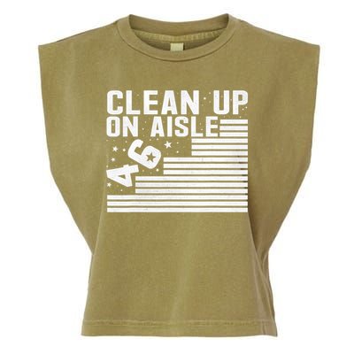 Clean Up On Aisle 46 Impeach Biden Sarcastic Anti Biden 86 46 Garment-Dyed Women's Muscle Tee