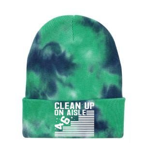 Clean Up On Aisle 46 Impeach Biden Sarcastic Anti Biden 86 46 Tie Dye 12in Knit Beanie