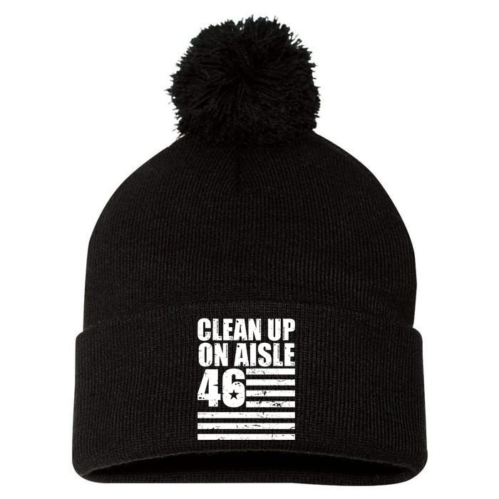 Clean Up On Aisle 46 Anti Biden Pom Pom 12in Knit Beanie