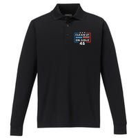 Clean Up On Aisle 46 Performance Long Sleeve Polo