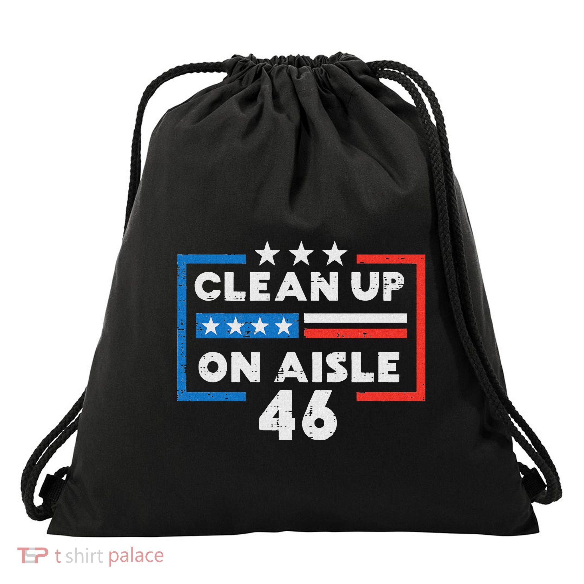 Clean Up On Aisle 46 Drawstring Bag