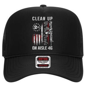 Clean Up On Aisle 46 We The People American Flag AR 15 High Crown Mesh Back Trucker Hat