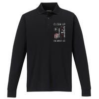 Clean Up On Aisle 46 We The People American Flag AR 15 Performance Long Sleeve Polo