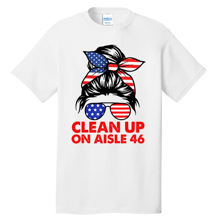 Clean Up On Aisle 46 American Messy Bun Tall T-Shirt