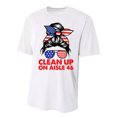 Clean Up On Aisle 46 American Messy Bun Performance Sprint T-Shirt