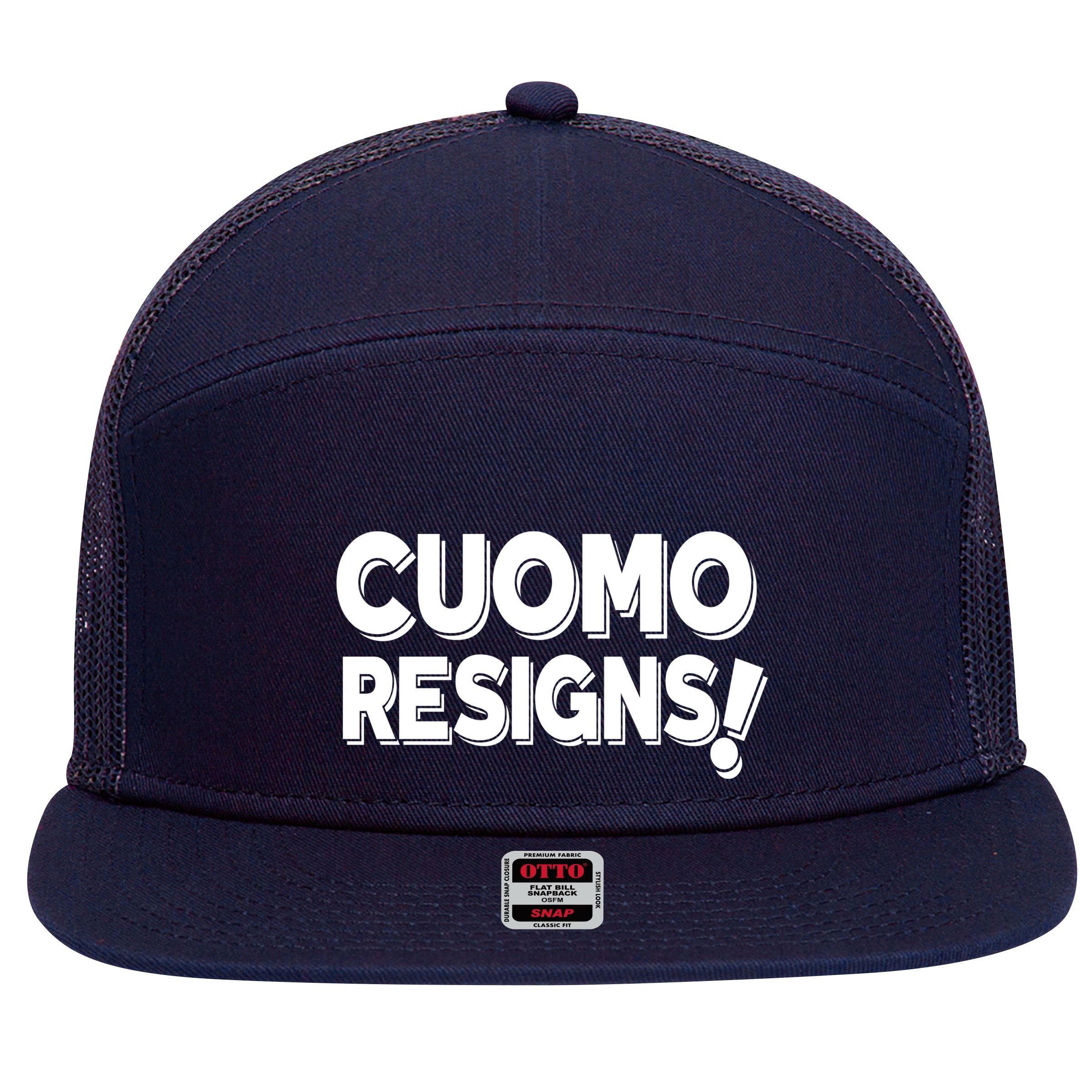 Cuomo Resigns 7 Panel Mesh Trucker Snapback Hat